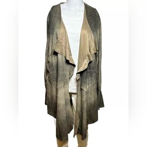 Vocal faux distressed suede cardigan in size XL